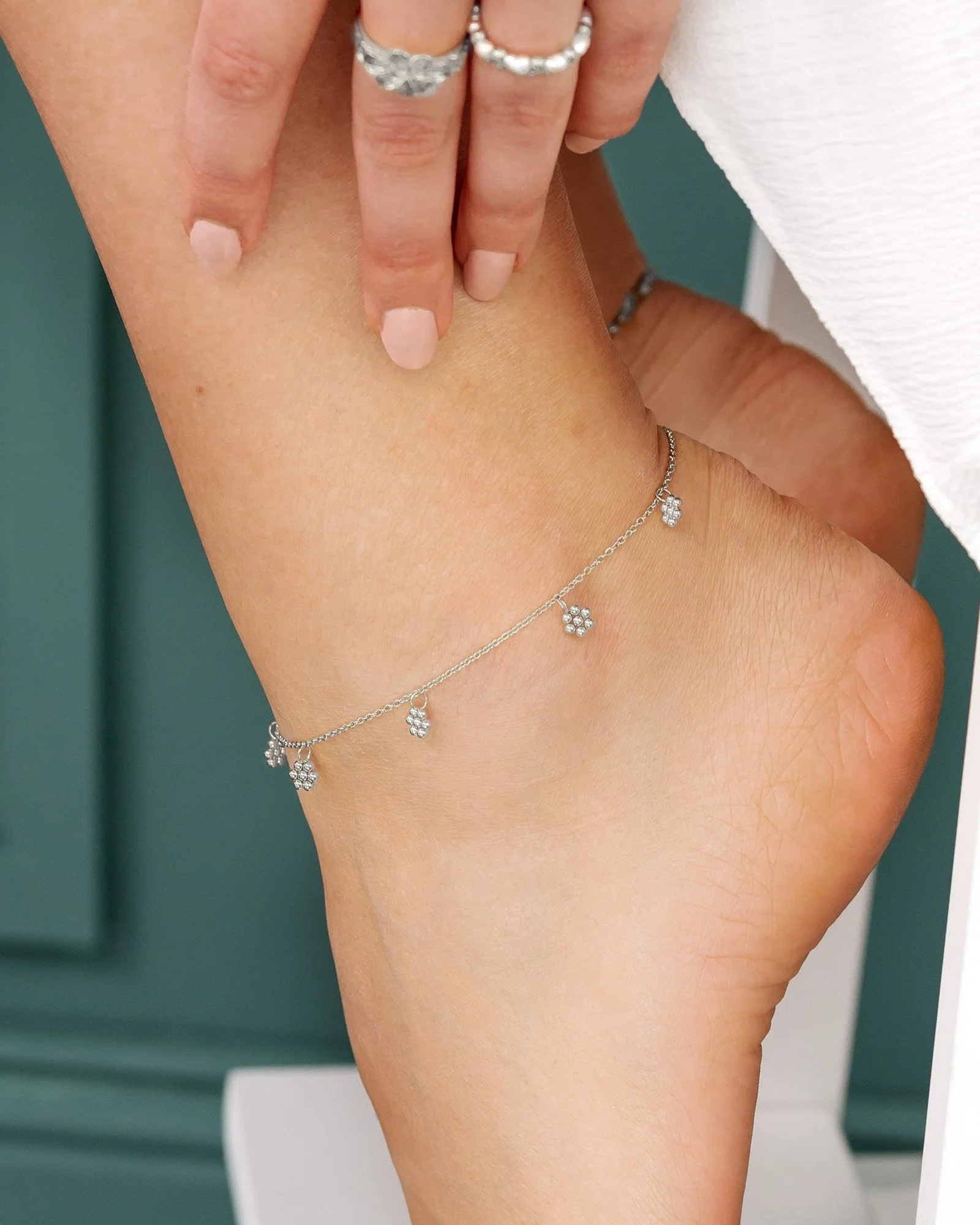 LUAMAYA Blooming Anklet Silber Fusskette