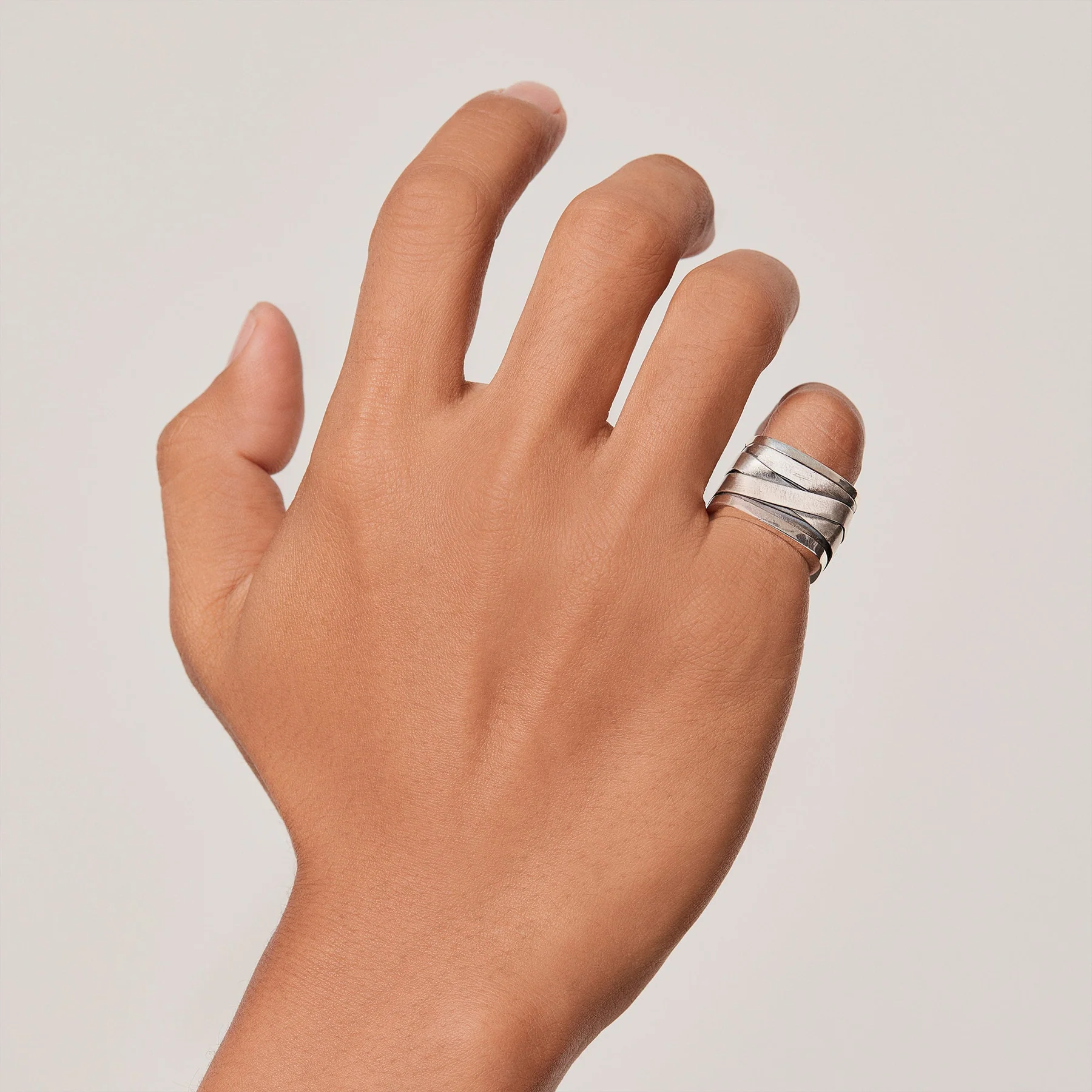 Massiver Ring aus Sterlingsilber Handgefertigt R-93-M-50