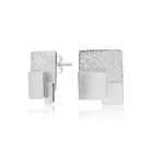 Ohrstecker aus Sterlingsilber mit satinierte und gebürstete Oberfläche ein fesselndes Spiel der Texturen erzeugt E-2654