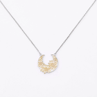 Sterlingsilber Halskette mit Gold Edelweiss Filigran Bicolor Korb Anhänger NG-7021