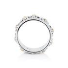 Ring aus Sterlingsilber mit Bicolor Edelweißen auf Halbmondprofil und Satin-Finish RG-8002