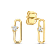 Ohrstecker Oval 2 Zirkonia Gold 585 57888