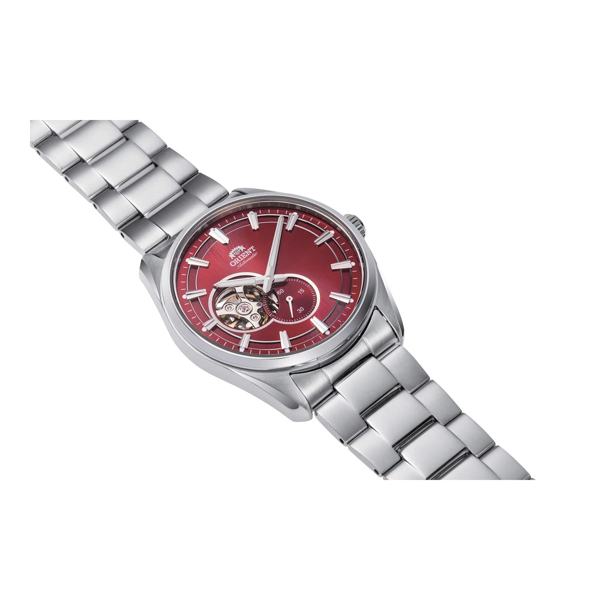 Orient Small Seconds Semi Skeleton Stahl Rot RA-AR0010R