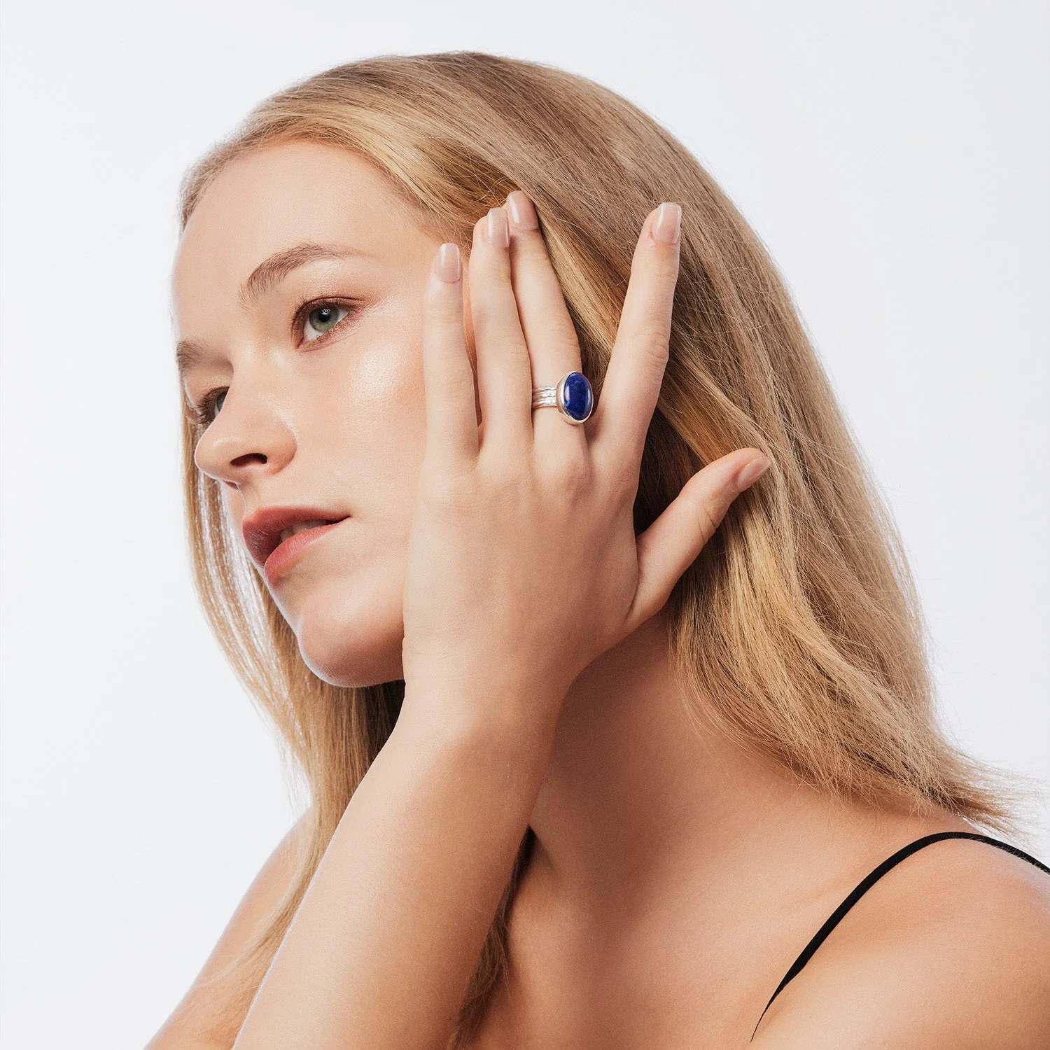 Ring aus Sterlingsilber mit wunderschönem oval Lapislazuli (11x17mm) R-4333-52
