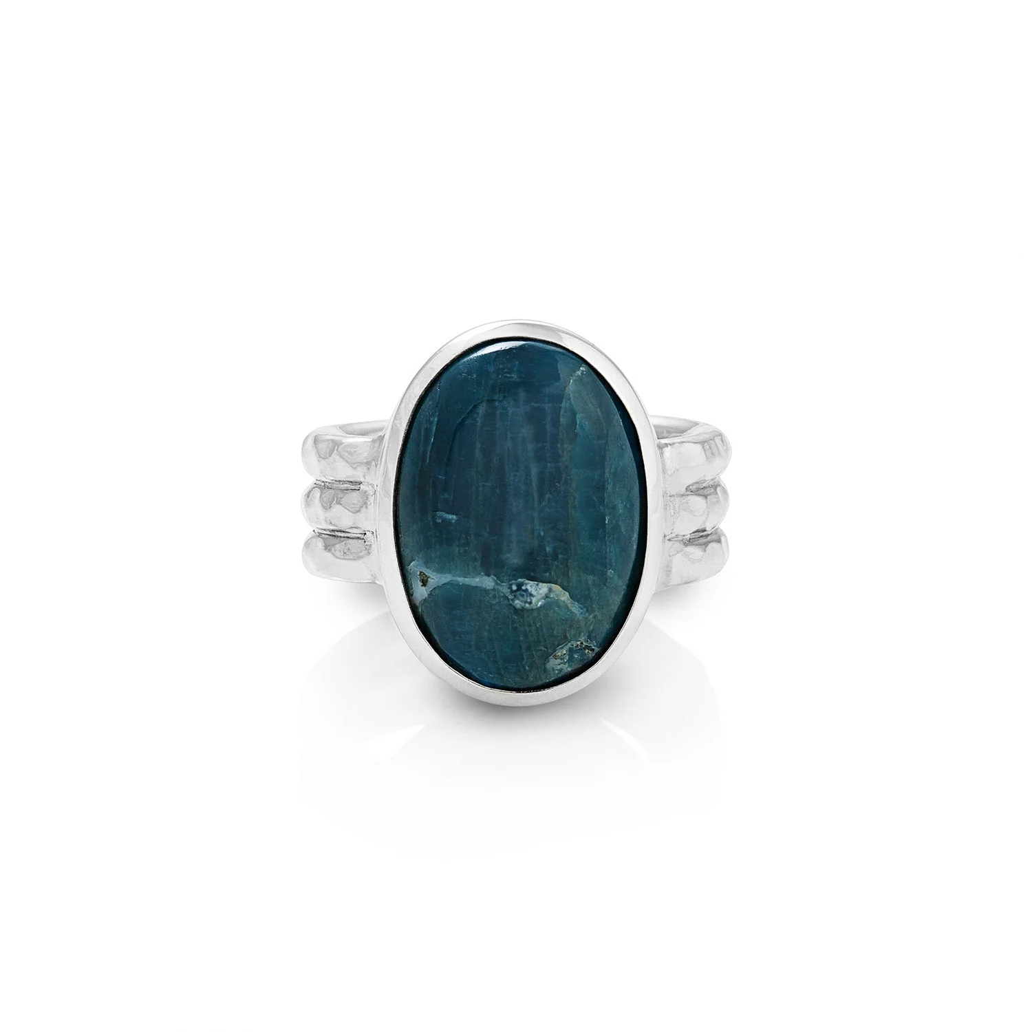 Ring aus Sterlingsilber mit ovalem Apatit R-4367-52