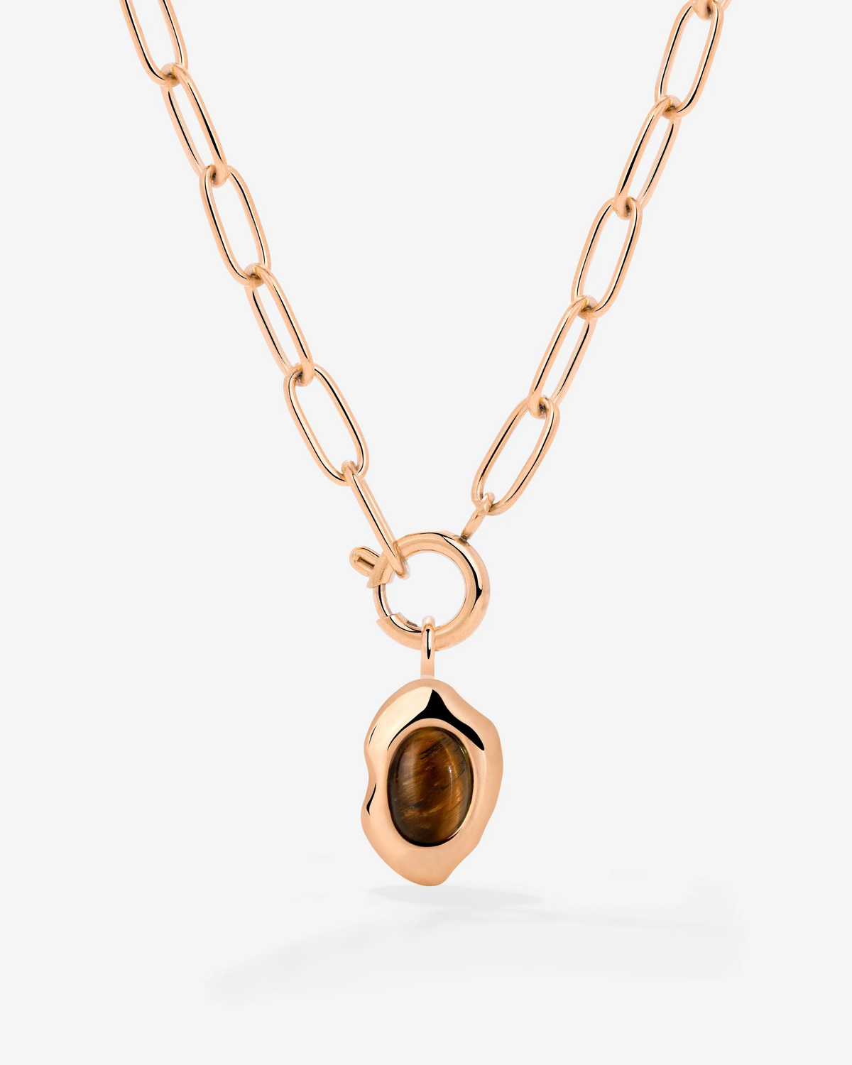 LUAMAYA Tiger's Eye Oval Links Necklace