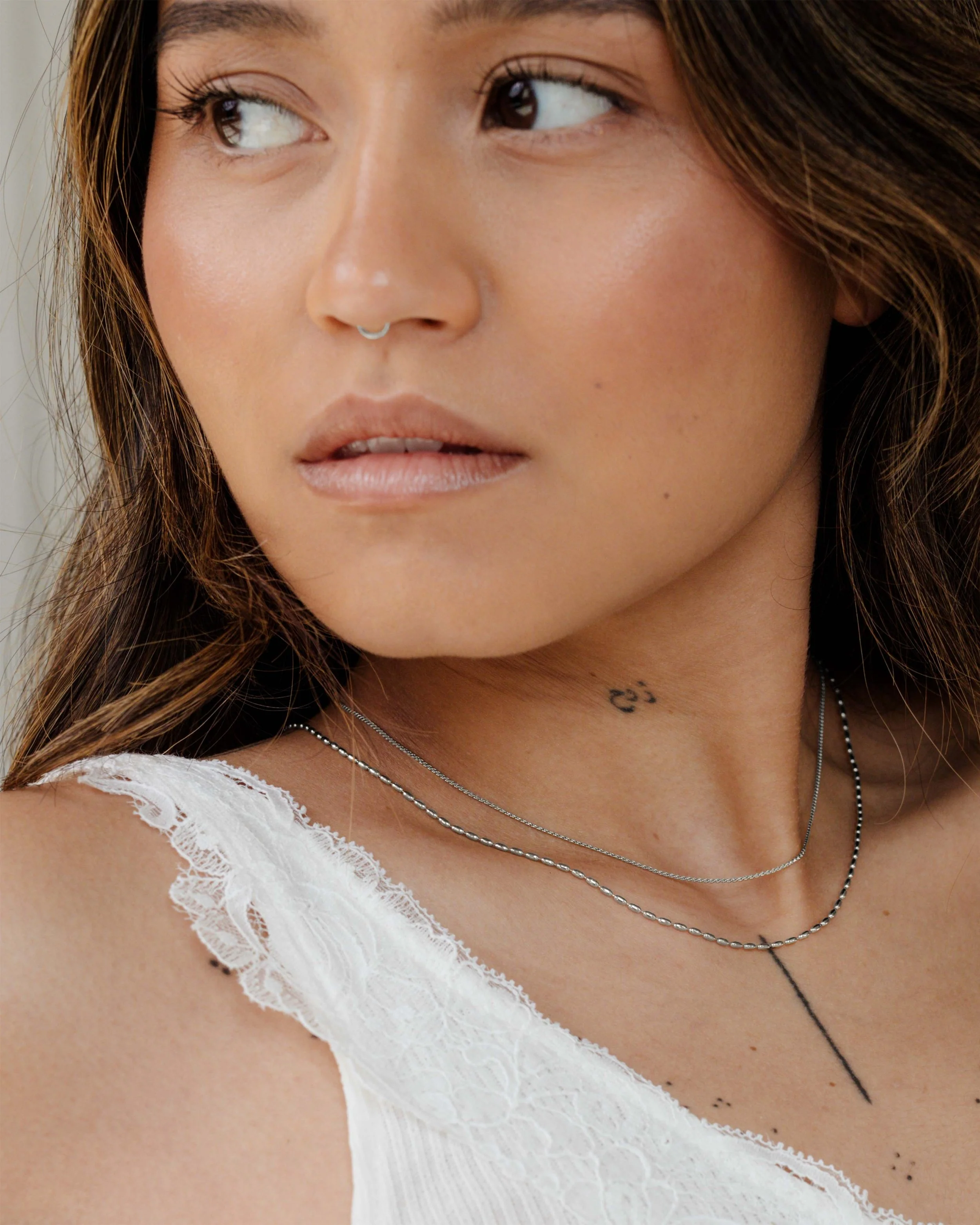 LUAMAYA Droplet Double Necklace Silber