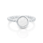 Sterlingsilber Ring mit Regenbogen Mondstein Cabochon rund RI-10118A
