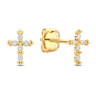 Ohrstecker Kreuz 10 Zirkonia Gold 585 57886