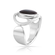 Sterlingsilber Ring mit wunderschönem Aquamarin Oval Cabochon Stein Top Qualität R-4584