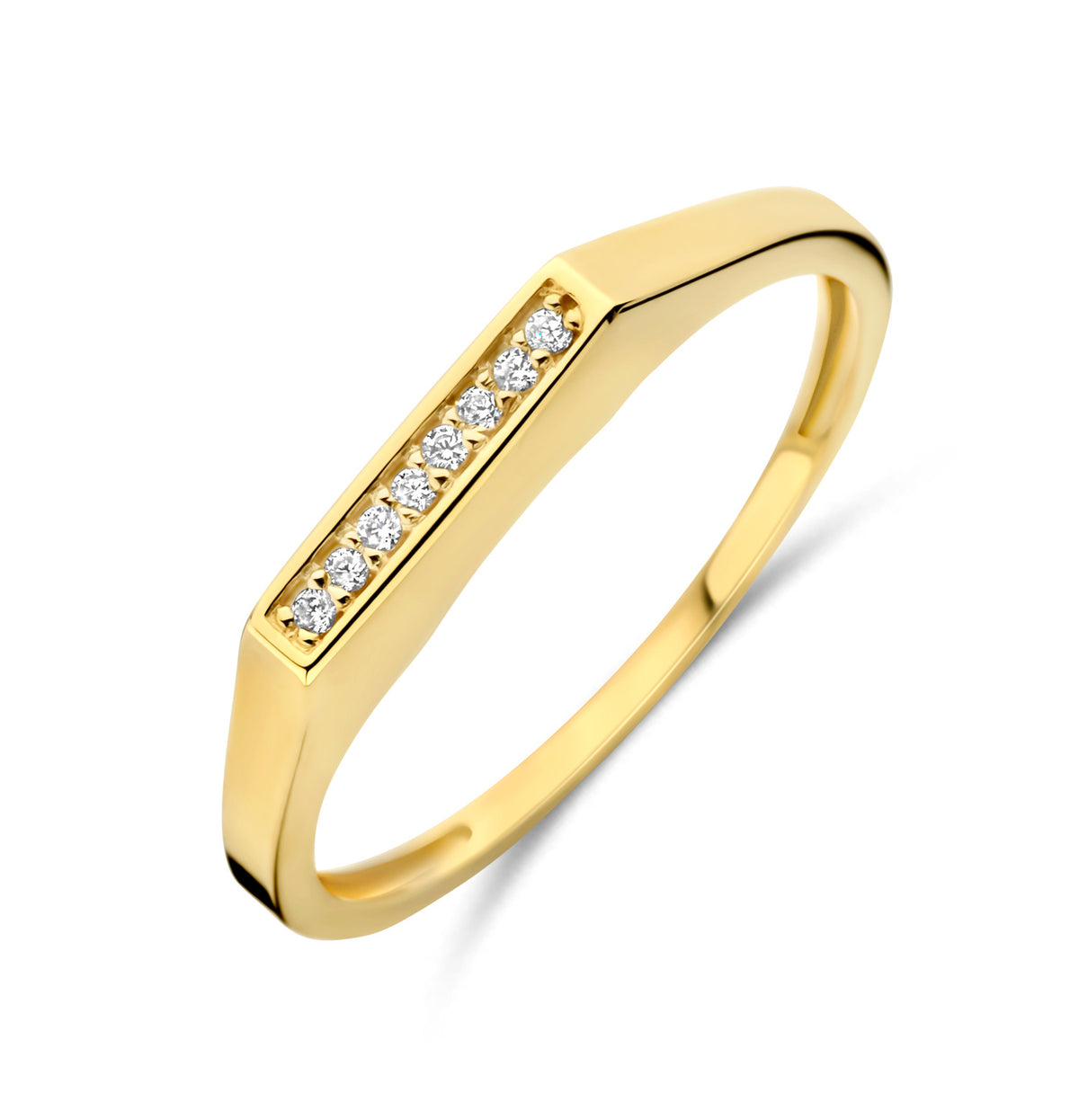 Damenring mit 8 Zirkonia Gold 585 7969