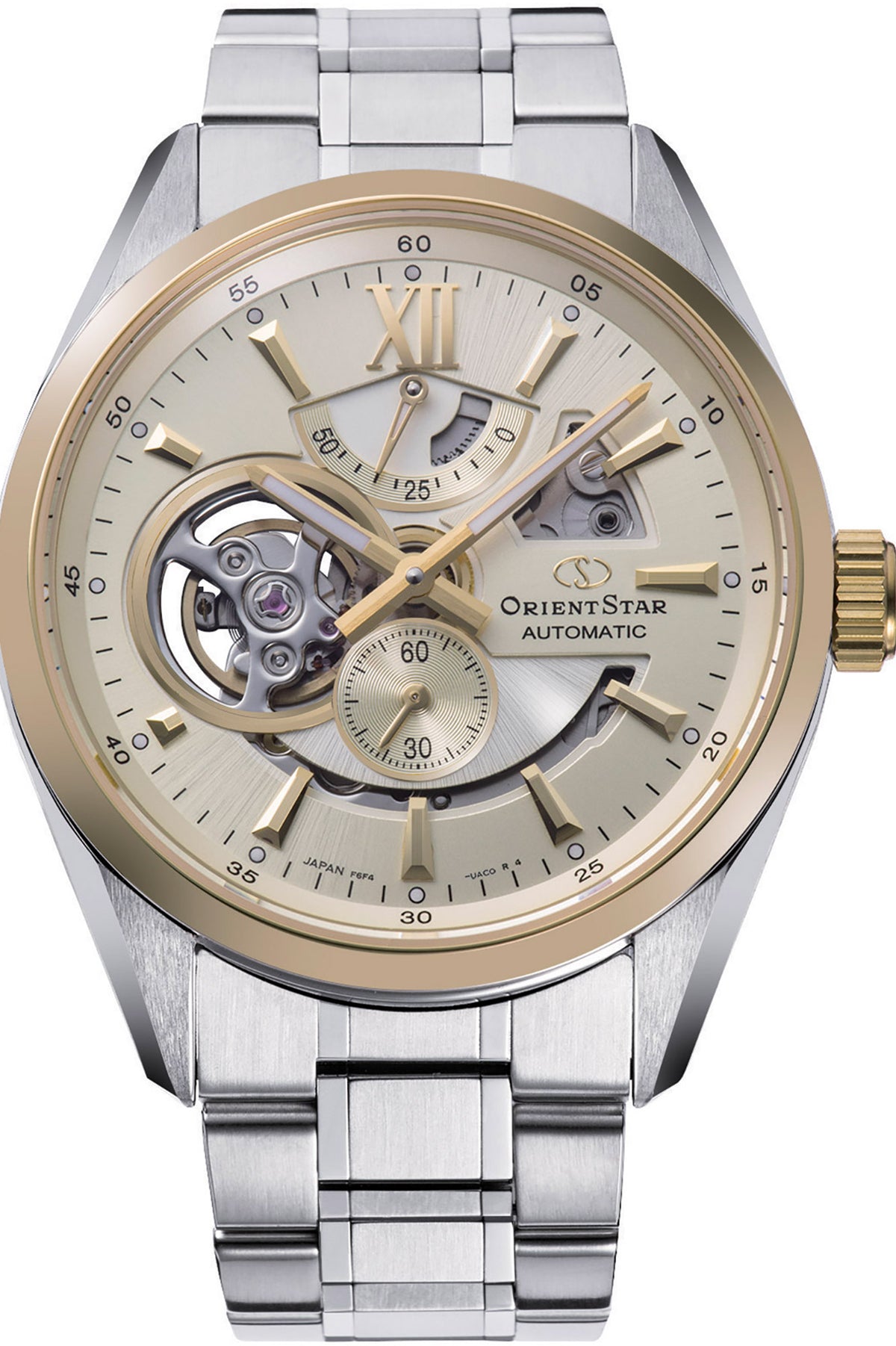 Orient Star Modern Skeleton Stahl Champagner RE-AV0124G00B