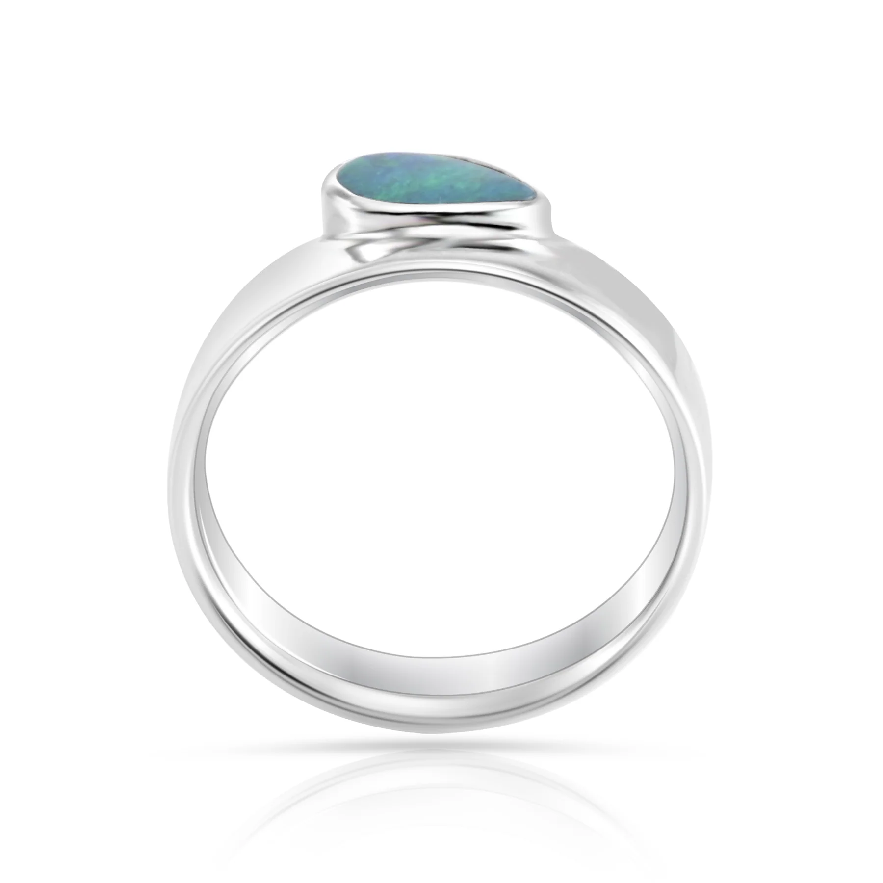 Ring aus Sterlingsilber mit tropfenförmigem Opal in Qualität AA R-4588-50