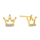 Ohrstecker Krone mit 8 Zirkonia Gold 585 57728