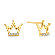 Ohrstecker Krone mit 8 Zirkonia Gold 585 57728
