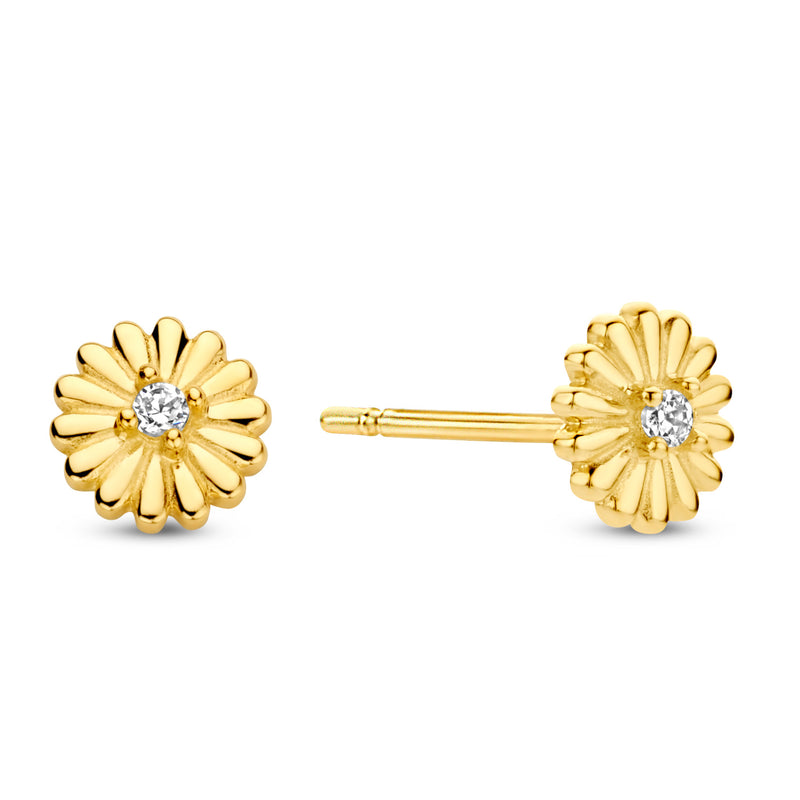 Ohrstecker Blume mit Zirkonia Gold 585 57657