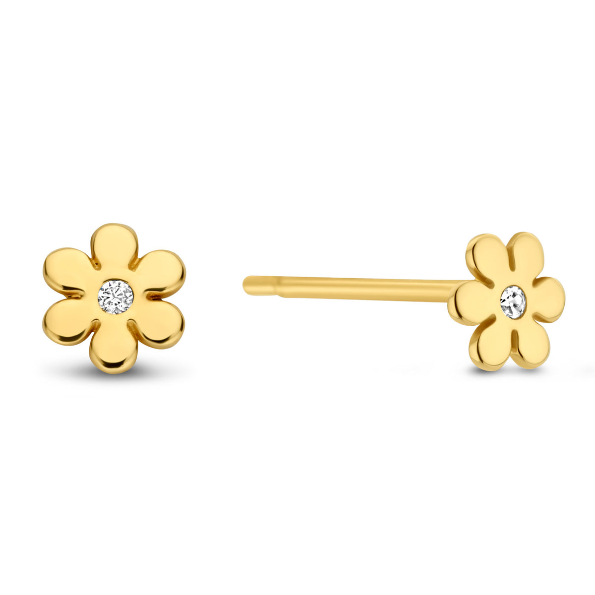 Ohrstecker Blume mit Zirkonia Gold 585 57718