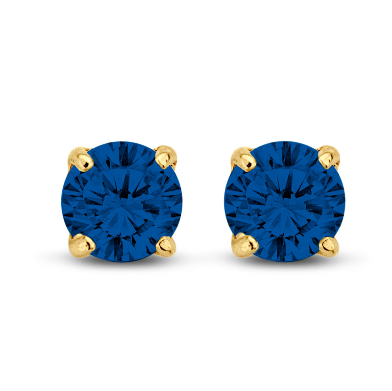 Ohrstecker Zirkonia blau 5 mm Gold 585 57573