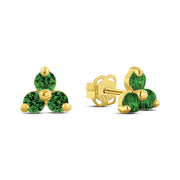 Ohrstecker mit 6 Zirkonia grün Gold 585 57668