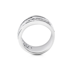 Ring aus Sterlingsilber mit ineinander verschlungenen Silberfäden, besetzt mit einem Zirkonia-Streifen und mit einem Hauch von Oxidation 20-1010