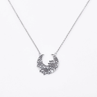 Sterlingsilber Halskette mit schwarzem Rhodium Edelweiss Filigran Korb Anhänger N-7022