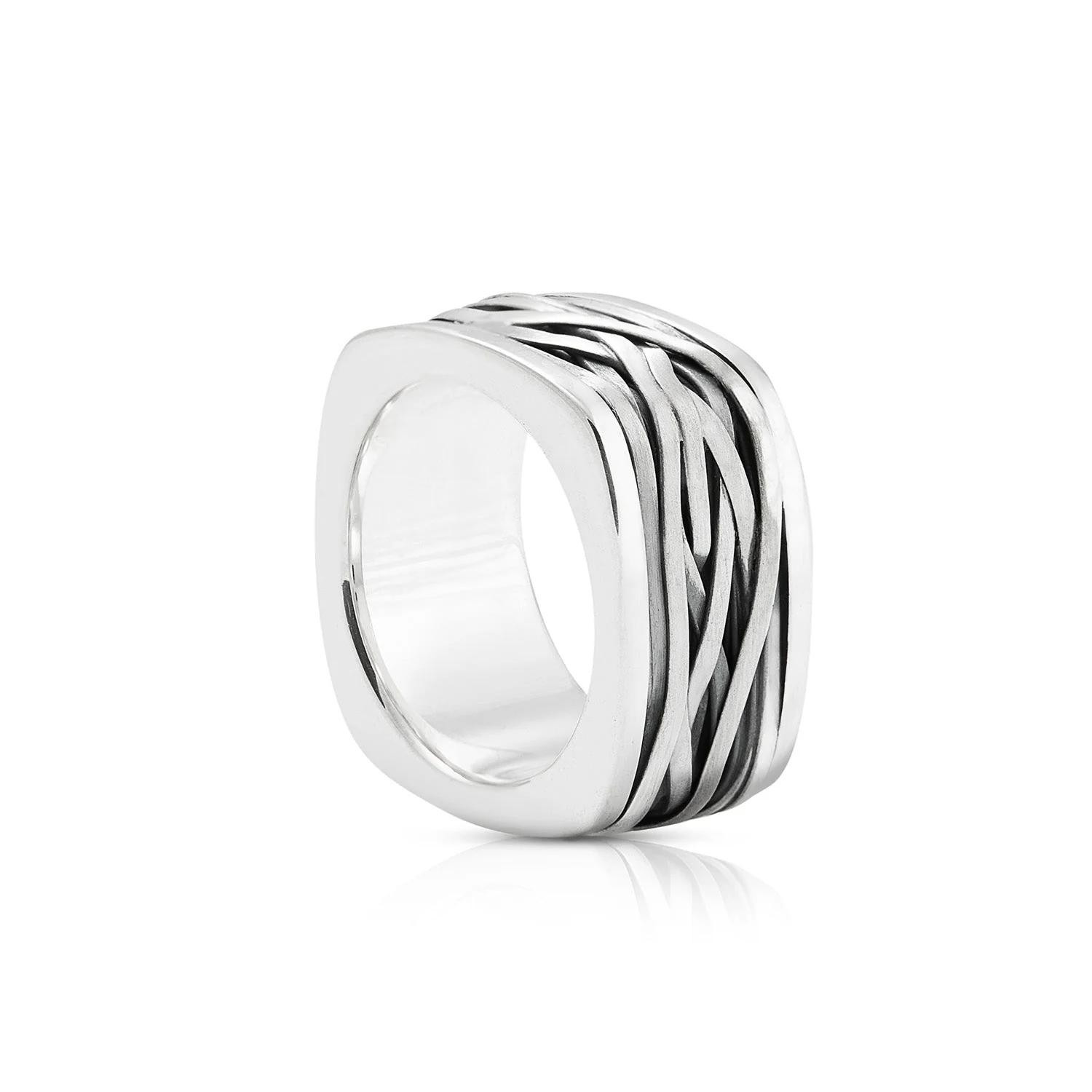 Sterling Silver M Ring in Mumienstil R-149-M-48