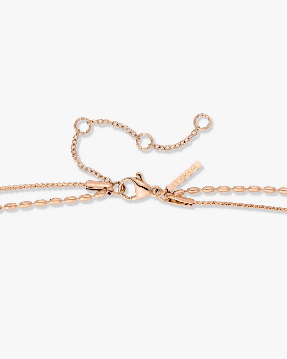 LUAMAYA Droplet Double Necklace Roségold