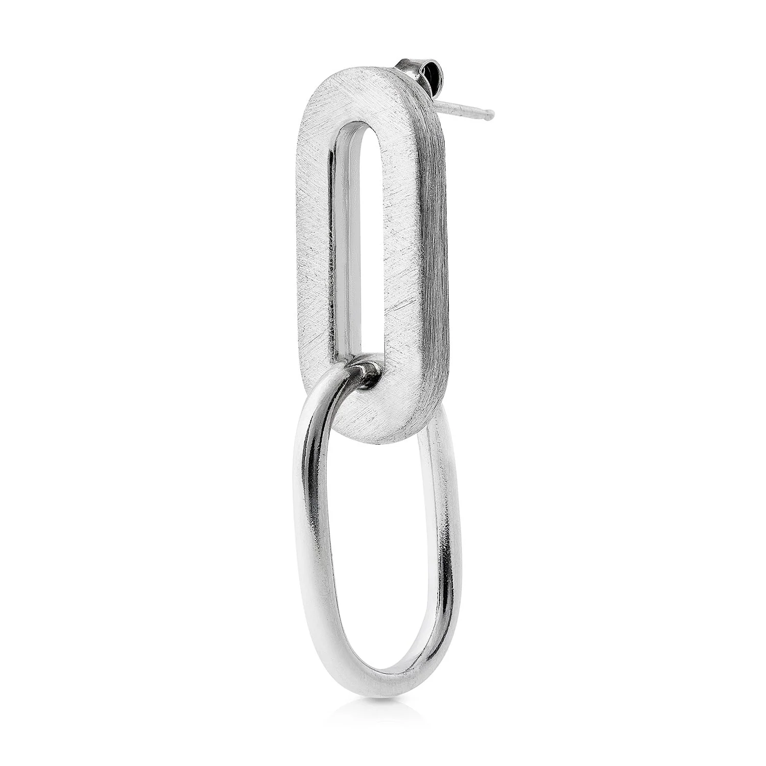 Ohrringe mit Nieten aus Sterlingsilber, die sich aus zwei Elementen mit unterschiedlichen Oberflächen zusammensetzen E-2606