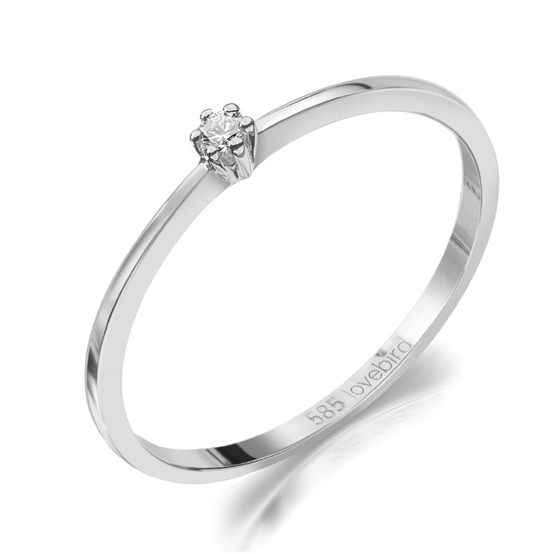 Lovebird Damenring mit Brillant 0,03 ct. Weissgold 585 LB120
