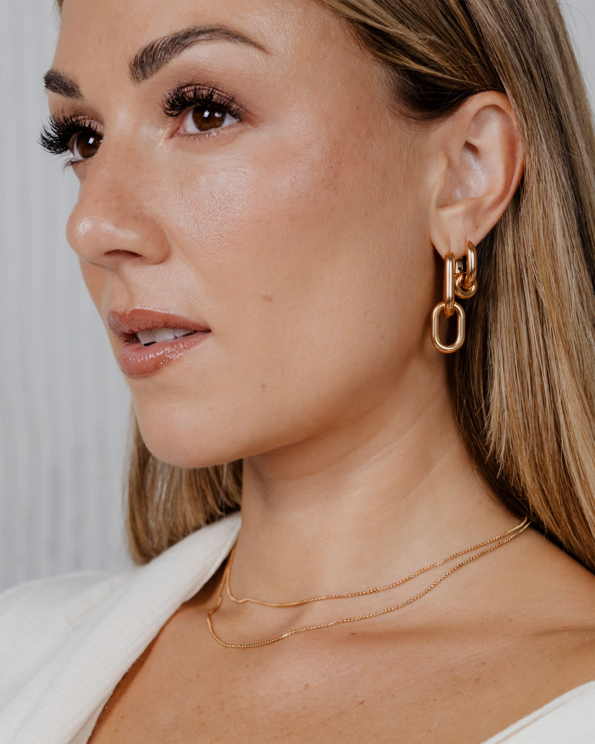 LUAMAYA Chunky Bold Oval Hoop Set Small