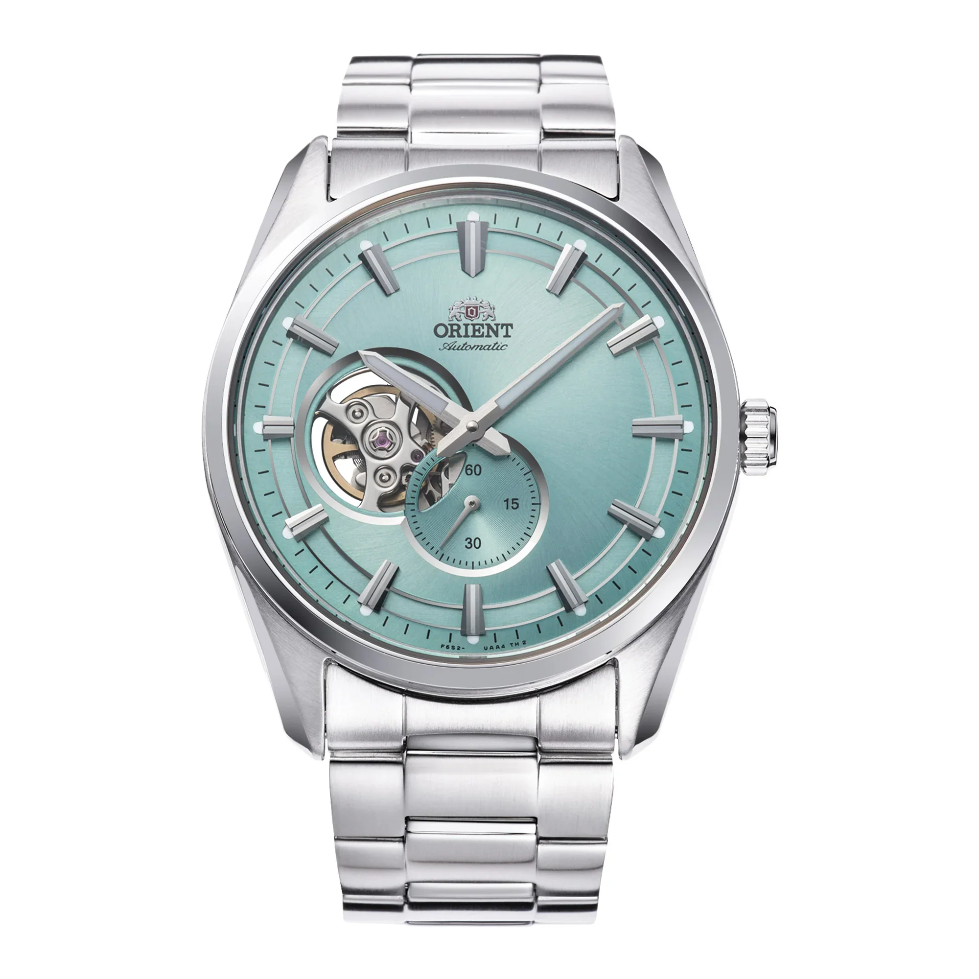 Orient Small Seconds Semi Skeleton Stahl Türkis RA-AR0009L