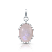 Anhänger aus Sterlingsilber mit einem weißen Labradorit (Regenbogenmondstein) P-3984
