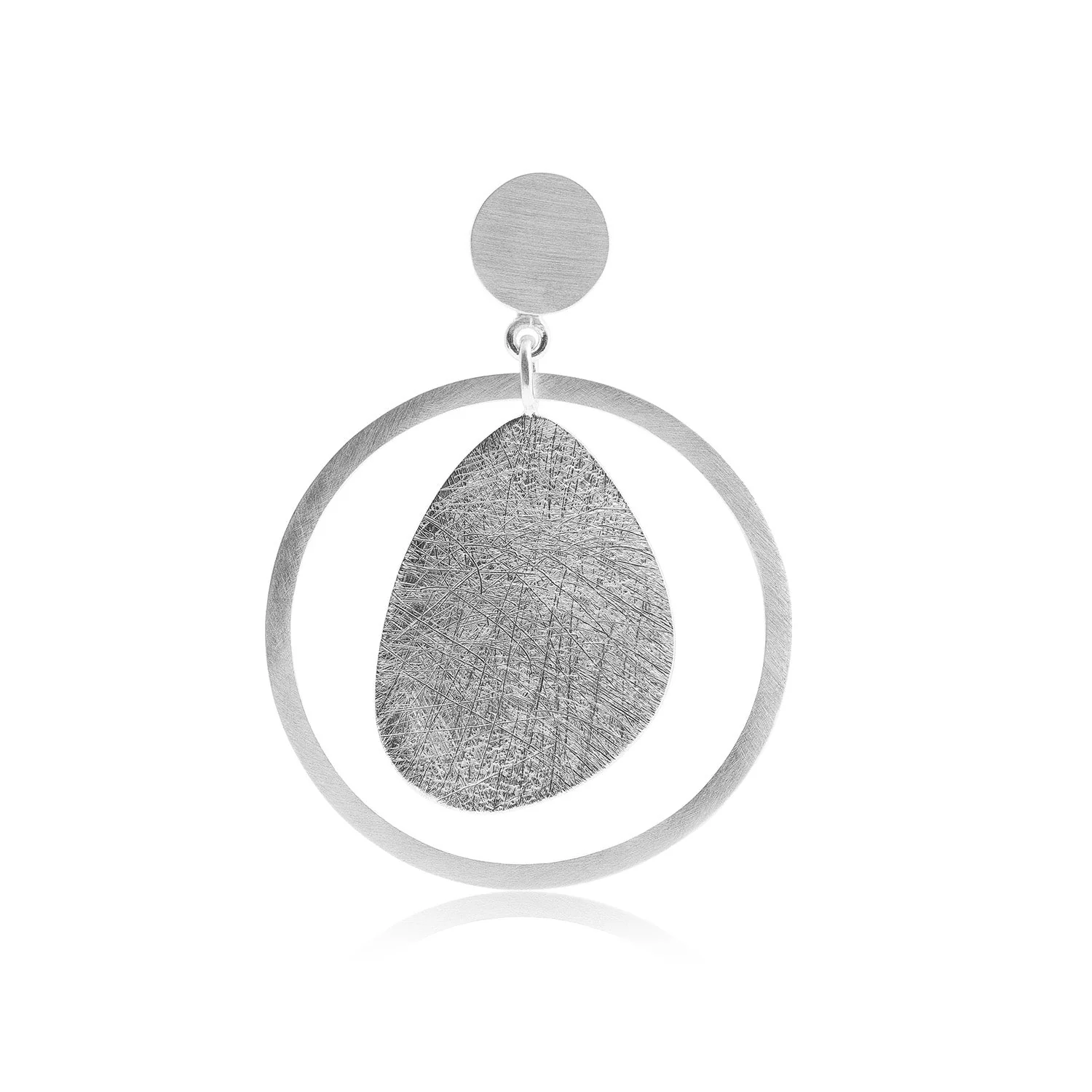 Ohrstecker aus Sterling Silber, die eine satinierte und gebürstete Oberfläche verschmelzen und so eine fesselnde Ästhetik bieten E-2659