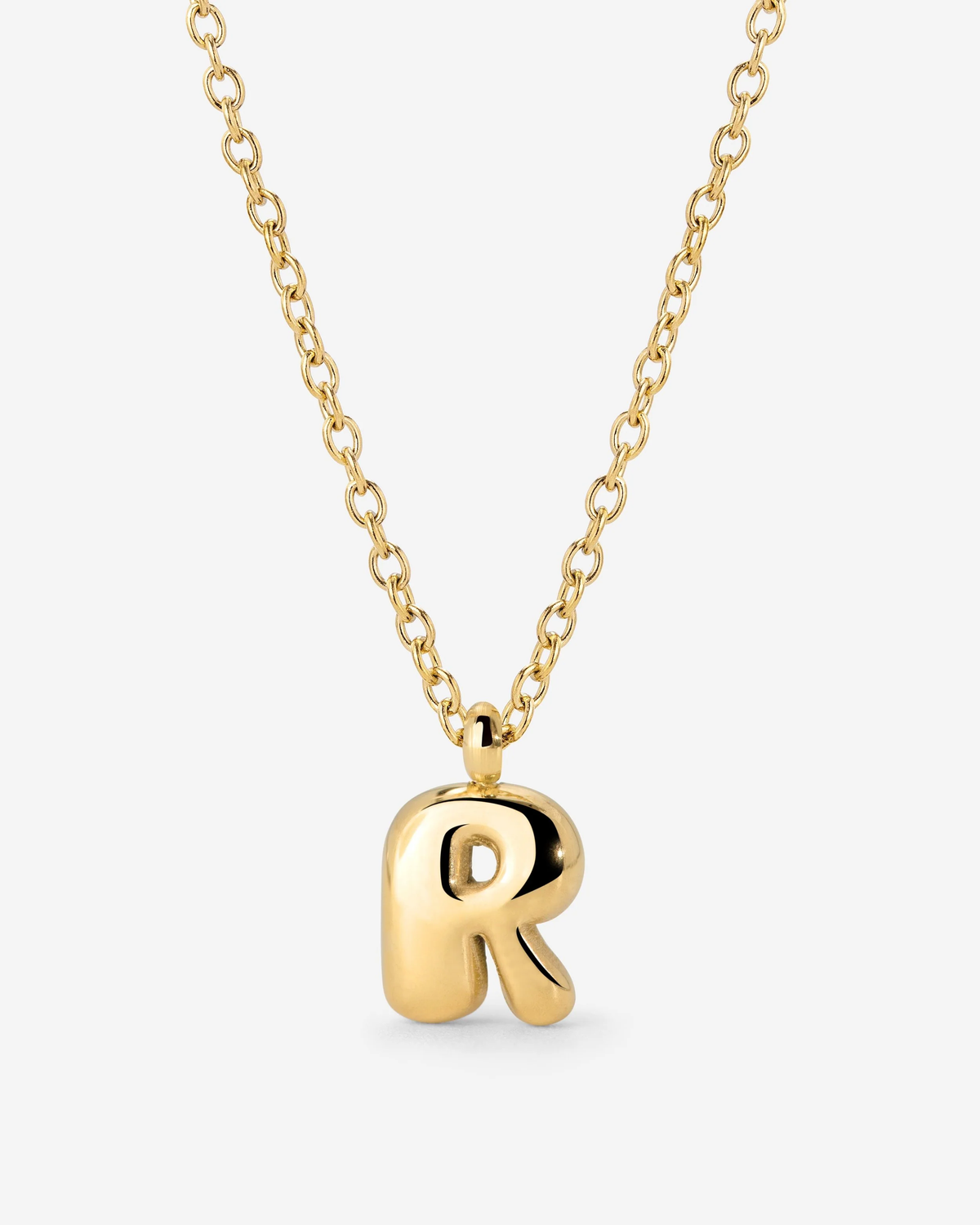 LUAMAYA Bubble Letter Necklace Gold ABC