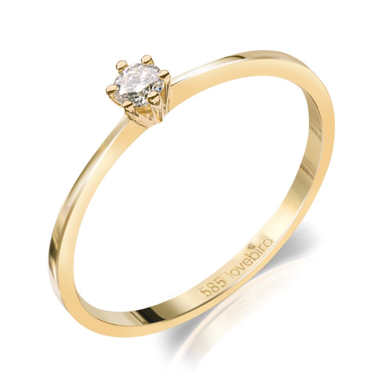 Lovebird Damenring mit Brillant 0,10 ct. Gold 585 LB123