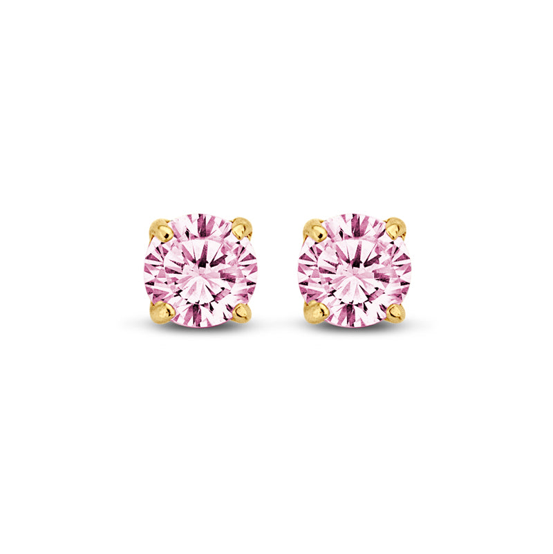 Ohrstecker Zirkonia rosa 4 mm Gold 585 57569