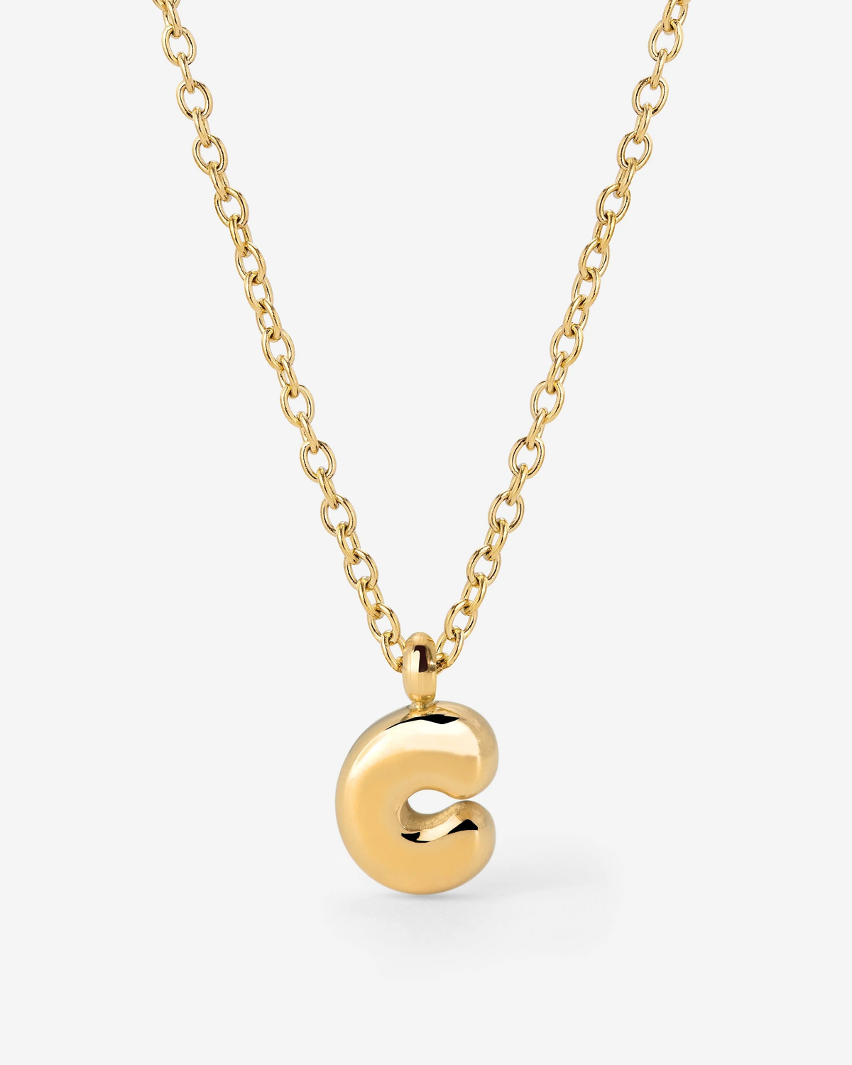 LUAMAYA Bubble Letter Necklace Gold ABC