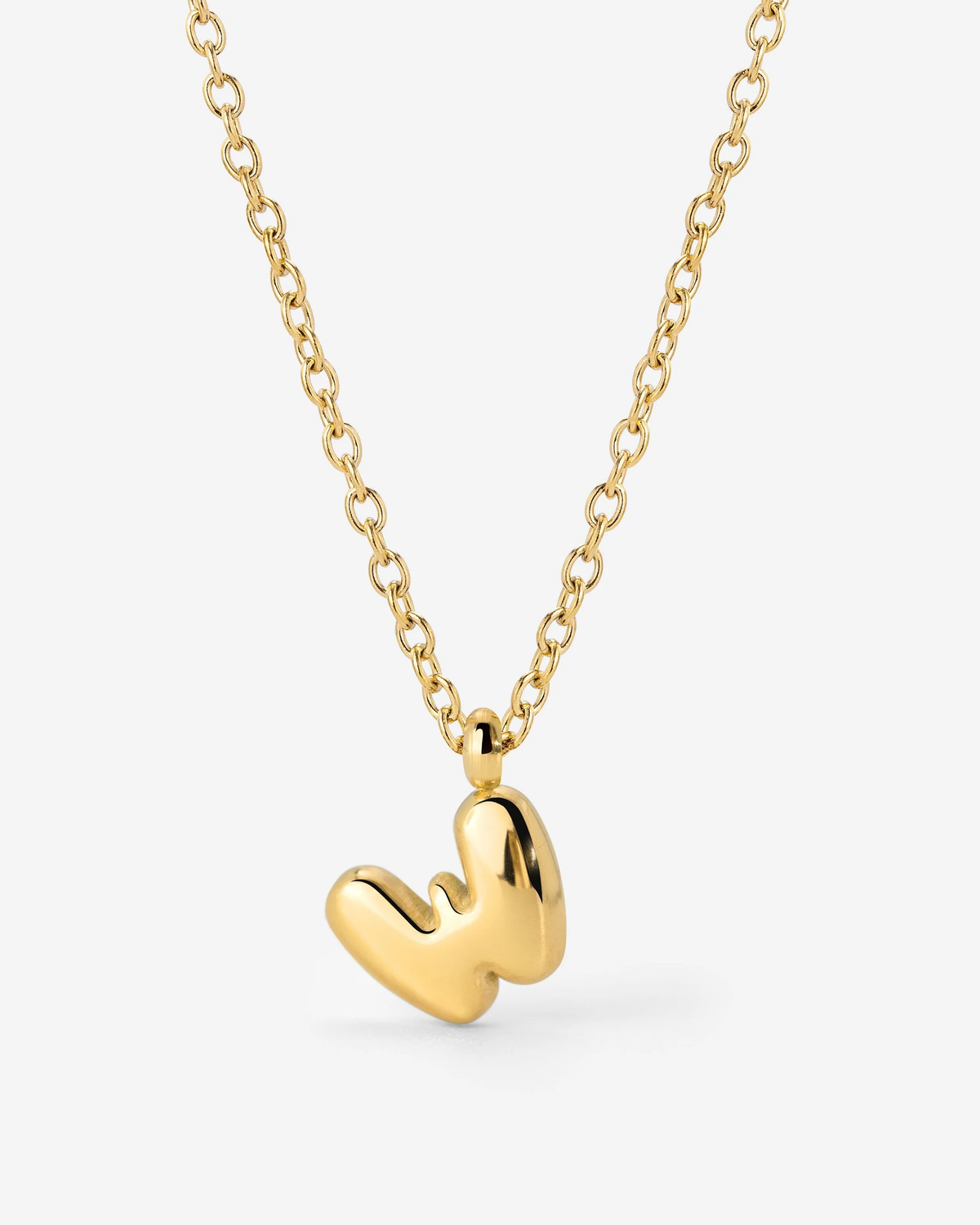 LUAMAYA Bubble Letter Necklace Gold ABC