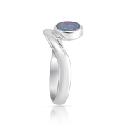 Ring aus Sterlingsilber mit ovalem Opal in Qualität AA (6 x 8 mm) R-4593