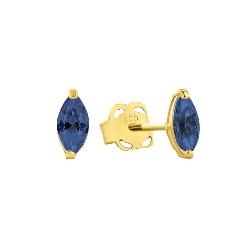 Ohrstecker Zirkonia blau Gold 585 57678