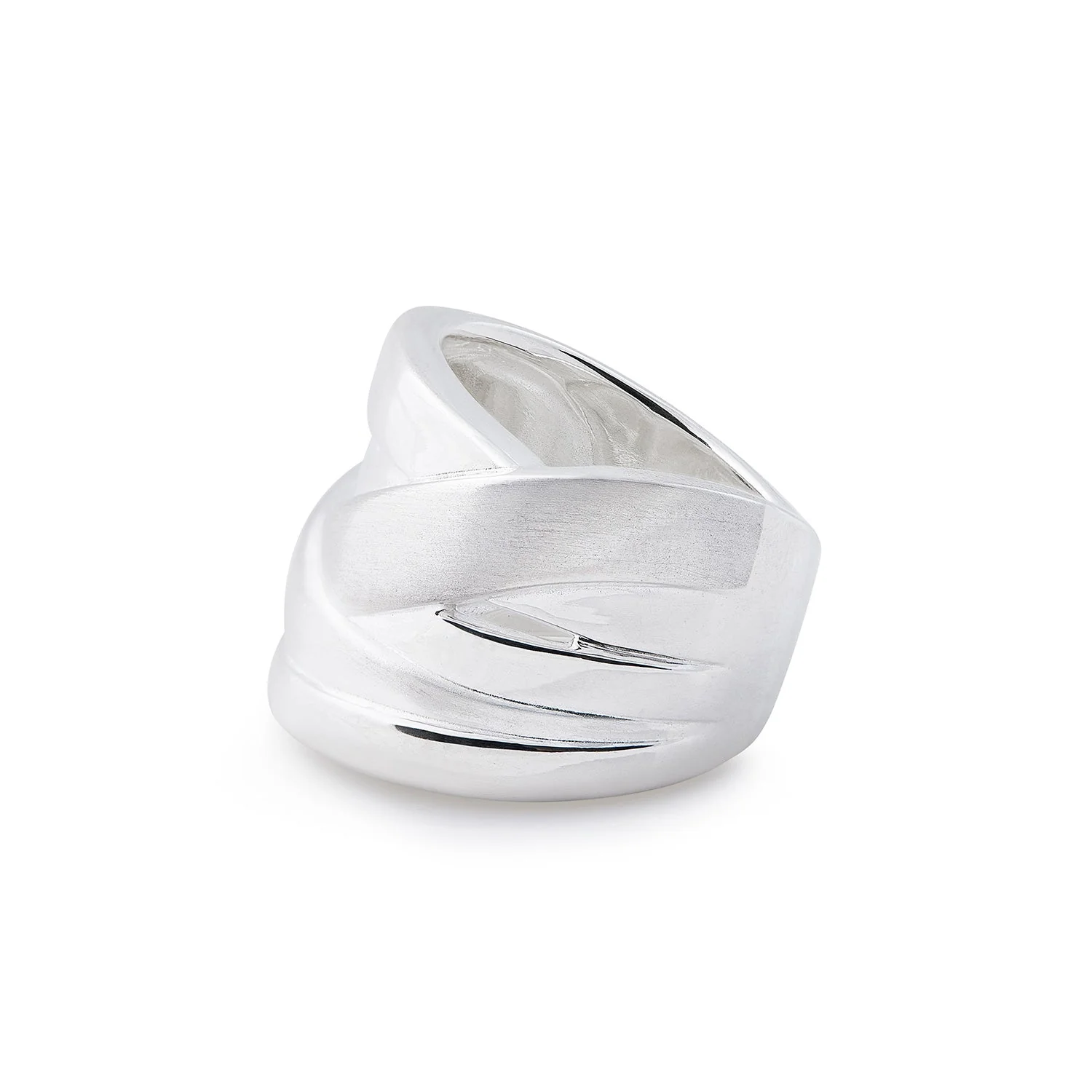 Wunderschöner Ring aus massivem Sterlingsilber mit einer Zusammenstellung aus matten und glänzenden Streifen 20-1014