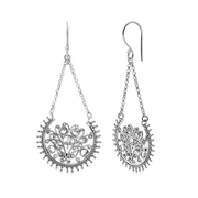 Hängende Ohrringe aus Sterlingsilber im orientalischen Stil mit einem Hauch von Oxidation E-2496