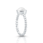 Sterlingsilber Ring mit Regenbogen Mondstein Cabochon rund RI-10118A