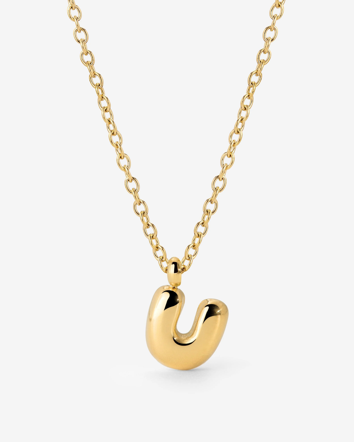 LUAMAYA Bubble Letter Necklace Gold ABC