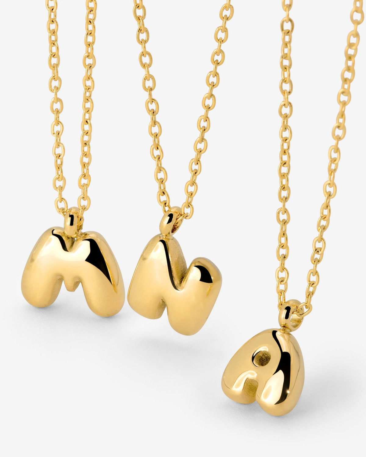 LUAMAYA Bubble Letter Necklace Gold ABC