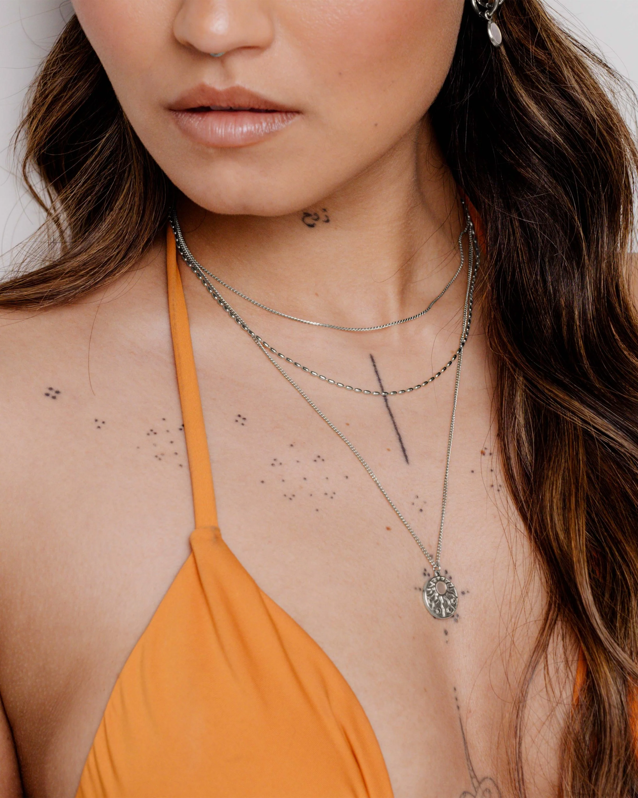 LUAMAYA Droplet Double Necklace Silber