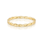 Ring aus Sterlingsilber Gelbgold plattiert mit flachem Geflecht RI-10072GP