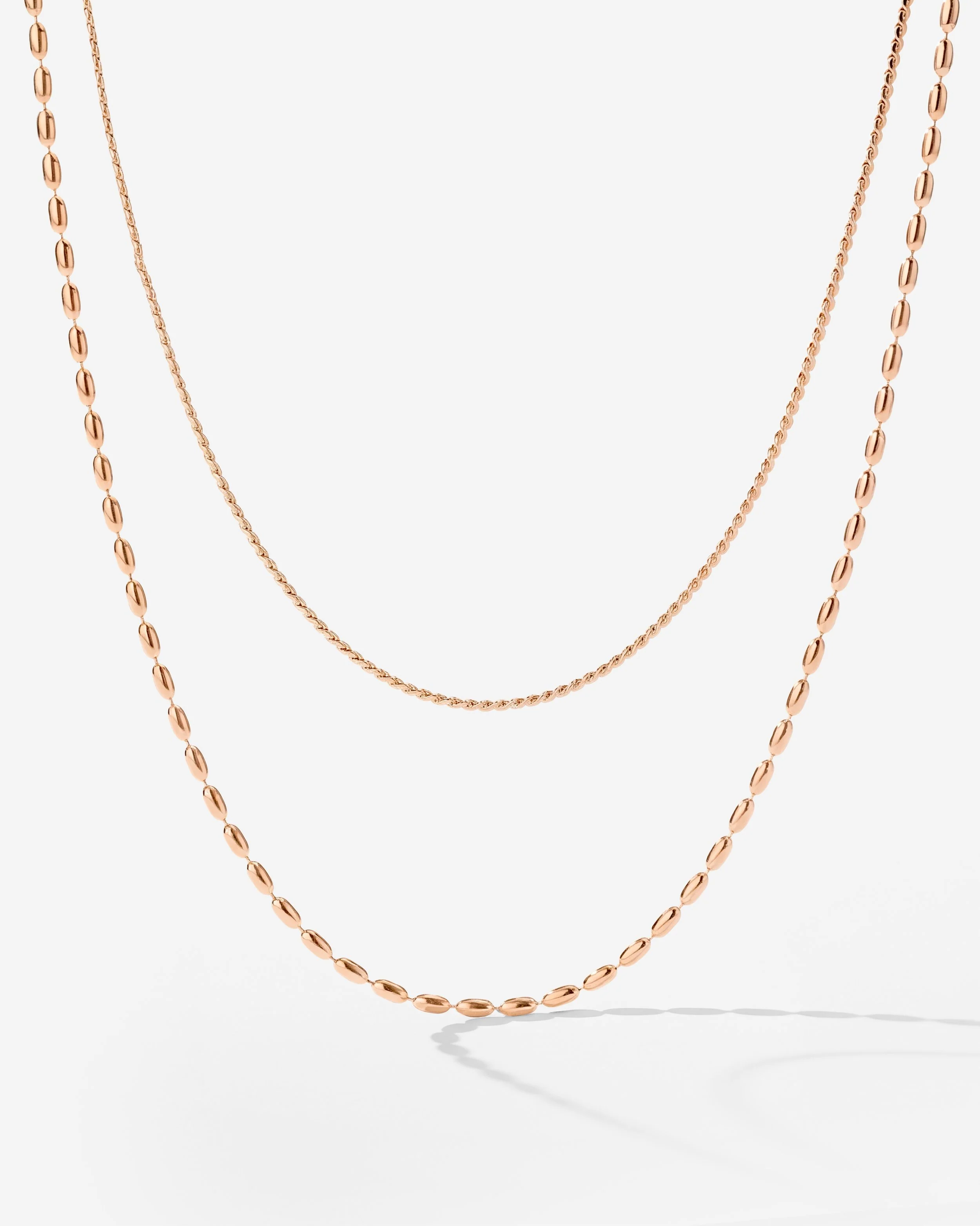 LUAMAYA Droplet Double Necklace Roségold
