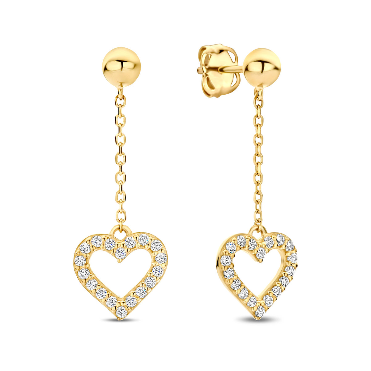 Ohrstecker Herz 36 Zirkonia Gold 585 57892