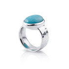 Ring aus Sterlingsilber mit oval Amazonit (12x15mm) R-4337